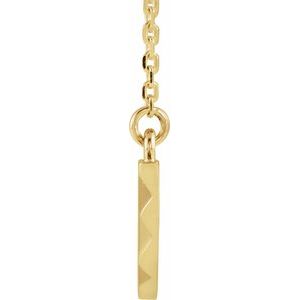 14K Yellow Curved Bar 16-18" Necklace