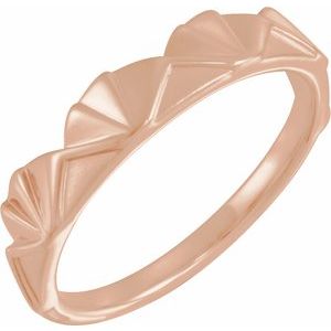 14K Rose Stackable Crown Ring   