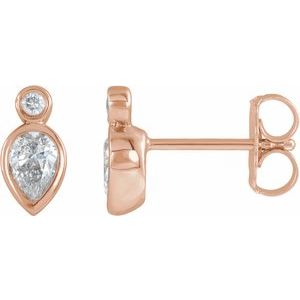 14K Rose 1/3 CTW Natural Diamond Bezel-Set Earrings 