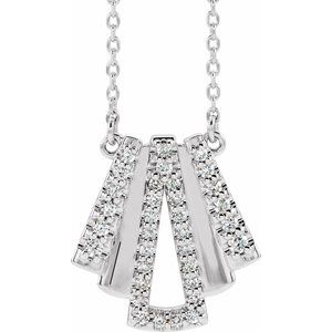 Sterling Silver 1/4 CTW Natural Diamond Art Deco 18" Necklace
