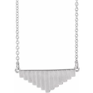 14K White Geometric 18" Necklace
