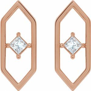 14K Rose 1/3 CTW Natural Diamond Geometric Earrings