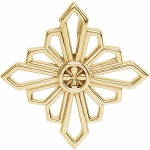 14K Yellow 19.36x19.36 mm Vintage-Inspired Geometric Pendant
