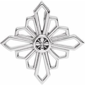 Platinum 19.36x19.36 mm Vintage-Inspired Geometric Pendant