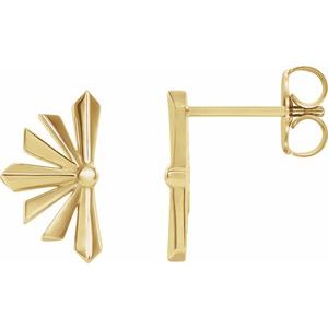 14K Yellow Starburst Earrings
