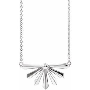 14K White Starburst 18" Necklace