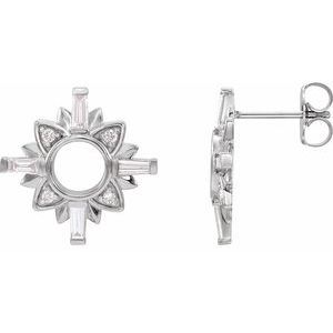 Sterling Silver 1/2 CTW Natural Diamond Celestial Earrings