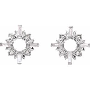 Sterling Silver 1/2 CTW Natural Diamond Celestial Earrings