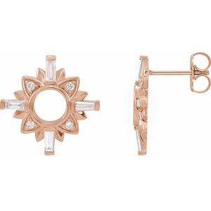 14K Rose 1/2 CTW Natural Diamond Celestial Earrings