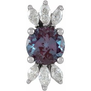 Platinum Lab-Grown Alexandrite & 1/5 CTW Natural Diamond Pendant
