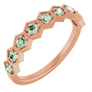 14K Rose Lab-Grown Alexandrite Stackable Ring