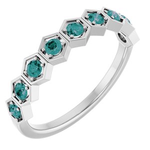 Platinum Lab-Grown Alexandrite Stackable Ring   