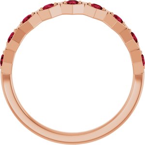 14K Rose Natural Ruby Stackable Ring