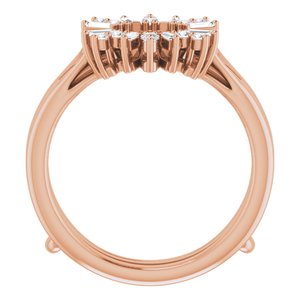 14K Rose 1/3 CTW Natural Diamond Art Deco Baguette Ring Guard