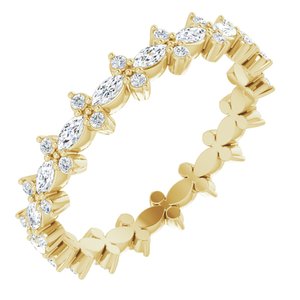 14K Yellow 3/4 CTW Natural Diamond Eternity Band Size 8