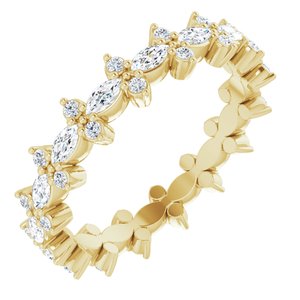 14K Yellow 5/8 CTW Natural Diamond Eternity Band Size 4.5