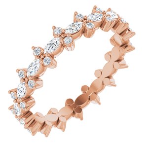 14K Rose 5/8 CTW Natural Diamond Eternity Band Size 6