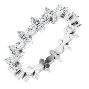 14K White 1/2 CTW Natural Diamond Eternity Band Size 4