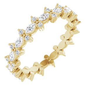 14K Yellow 5/8 CTW Natural Diamond Eternity Band Size 5.5