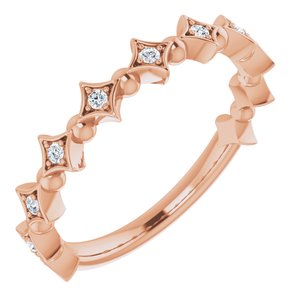 14K Rose 1/10 CTW Natural Diamond Stackable Ring