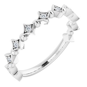 Sterling Silver 1/10 CTW Natural Diamond Stackable Ring