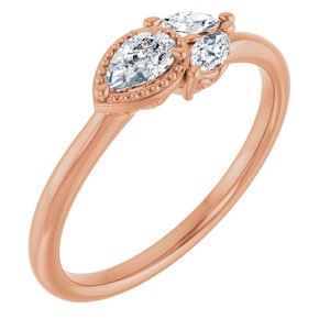 14K Rose 1/3 CTW Natural Diamond Ring        