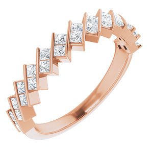 14K Rose 1/2 CTW Natural Diamond Anniversary Band