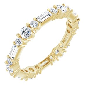 14K Yellow 7/8 CTW Natural Diamond Eternity Band Size 4.5