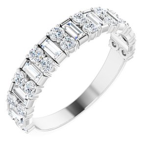 14K White 9/10 CTW Natural Diamond Anniversary Band  