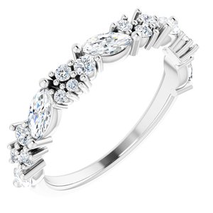 14K White 7/8 CTW Natural Diamond Anniversary Band