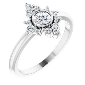 14K White 3/8 CTW Natural Diamond Ring 