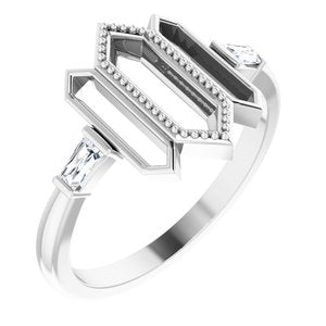 Platinum 1/8 CTW Natural Diamond Geometric Ring