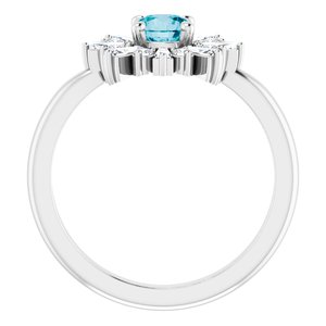 Platinum Natural London Blue Topaz & 3/8 CTW Natural Diamond Ring