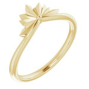 14K Yellow Starburst Ring
