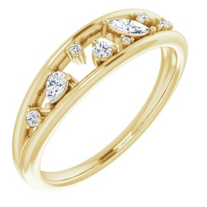 14K Yellow 1/6 CTW Natural Diamond Negative Space Ring