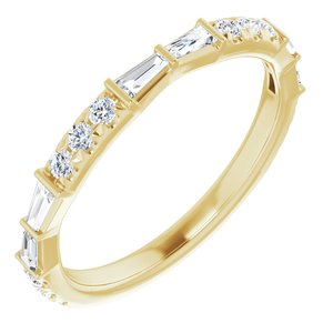 14K Yellow 3/8 CTW Natural Diamond French-Set Anniversary Band