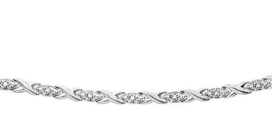 x's & o's Diamond 0.010ct Bracelet on 10K Gold