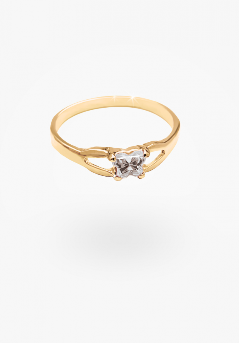 10K Yellow Gold ButterFly Gem Ring - Bijouterie Classique