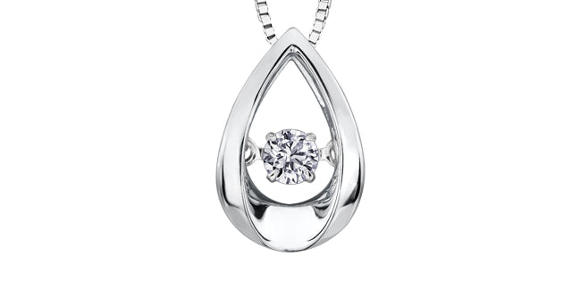 Dancing Diamond 10K White Gold Necklace - Bijouterie Classique