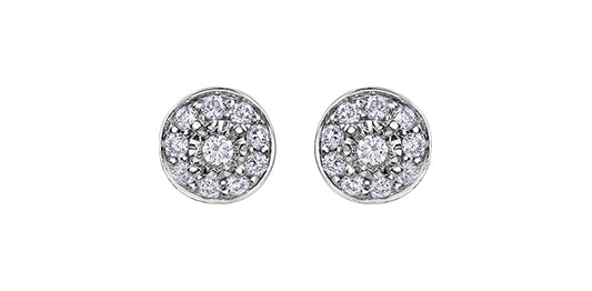10K Halo Diamond stud earrings 0.17ct