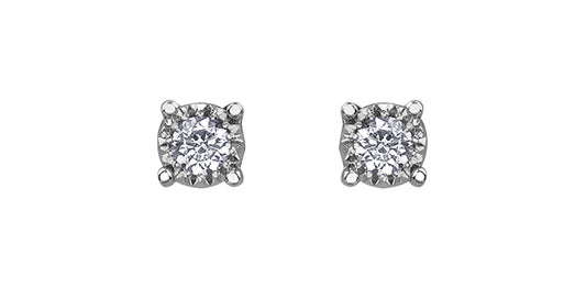 Illuminaire Diamond Gold Stud Earrings - Bijouterie Classique