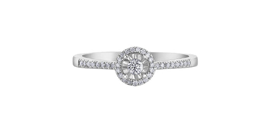 Illuminaire Solitaire 10k White Gold and .15ct t.w. - Bijouterie Classique