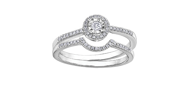 Illuminaire Solitaire 10k White Gold and .15ct t.w. - Bijouterie Classique