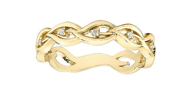 Leafy 10k Gold Diamond Ring - Bijouterie Classique