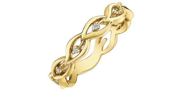 Leafy 10k Gold Diamond Ring - Bijouterie Classique