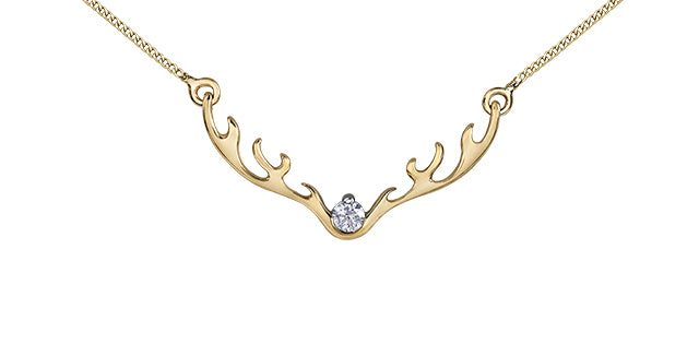 Classique Antler Diamond Necklace 10K