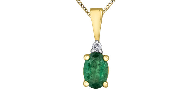 Oval Emerald Necklace - Bijouterie Classique