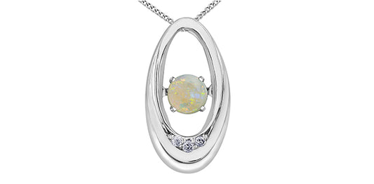 Dancing Diamond Oval 0K Gold Necklace