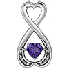 Heart Amethist Infinity Pulse Diamond Necklace