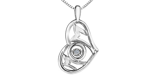 Mom Heart Diamond Necklace